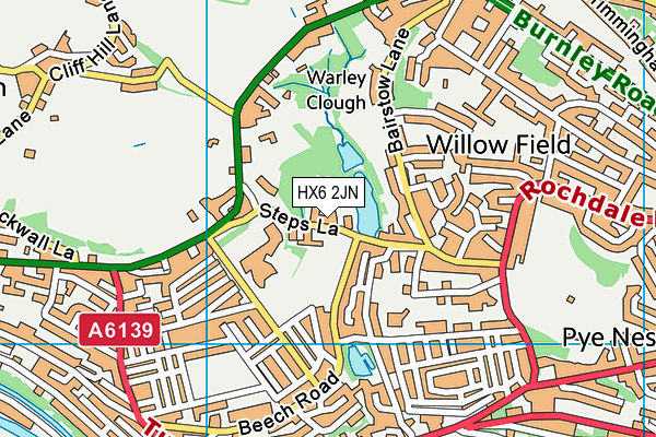 HX6 2JN map - OS VectorMap District (Ordnance Survey)