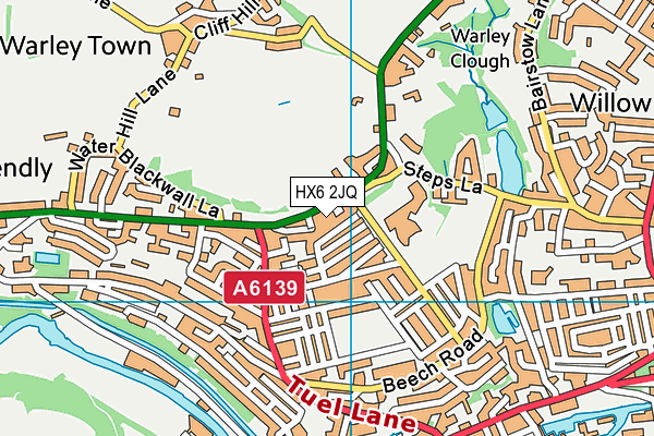 HX6 2JQ map - OS VectorMap District (Ordnance Survey)