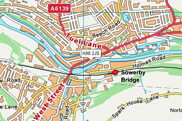 HX6 2JS map - OS VectorMap District (Ordnance Survey)