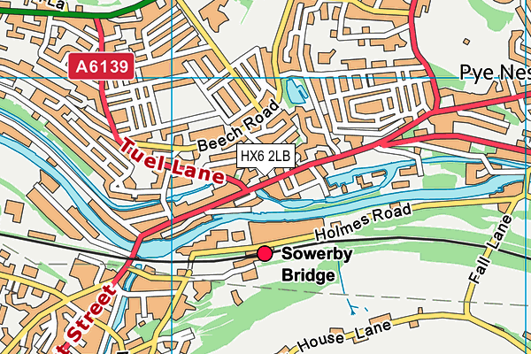 HX6 2LB map - OS VectorMap District (Ordnance Survey)