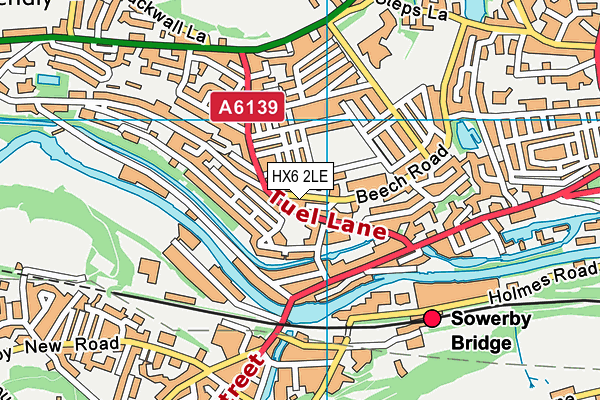 HX6 2LE map - OS VectorMap District (Ordnance Survey)