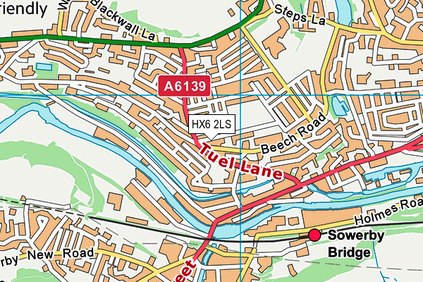 HX6 2LS map - OS VectorMap District (Ordnance Survey)