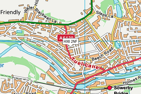 HX6 2NF map - OS VectorMap District (Ordnance Survey)