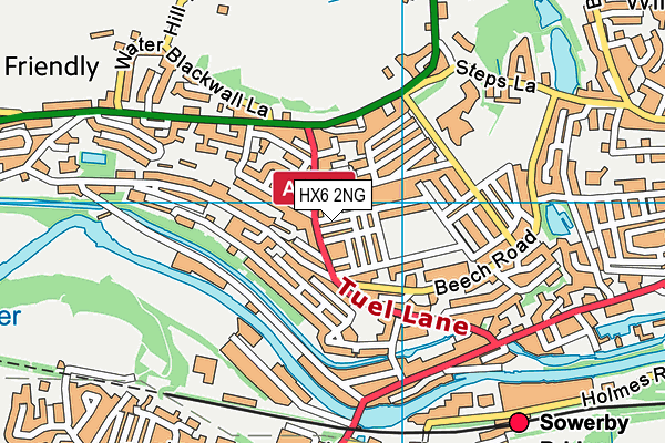 HX6 2NG map - OS VectorMap District (Ordnance Survey)