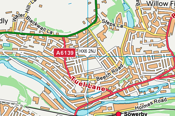 HX6 2NJ map - OS VectorMap District (Ordnance Survey)
