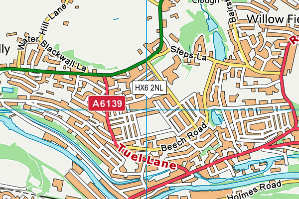 HX6 2NL map - OS VectorMap District (Ordnance Survey)