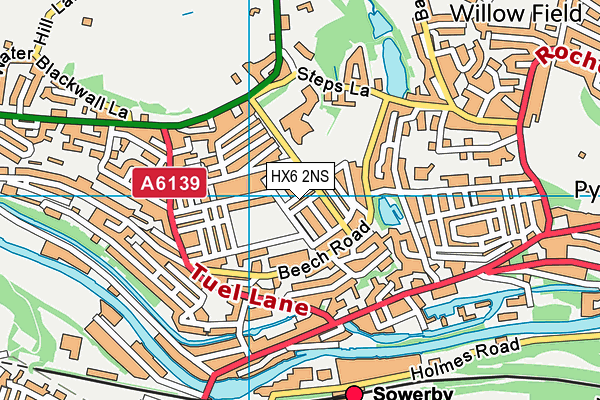 HX6 2NS map - OS VectorMap District (Ordnance Survey)