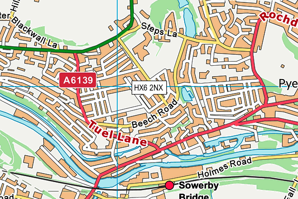 HX6 2NX map - OS VectorMap District (Ordnance Survey)