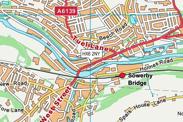 HX6 2NY map - OS VectorMap District (Ordnance Survey)