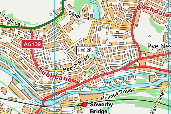 HX6 2PJ map - OS VectorMap District (Ordnance Survey)