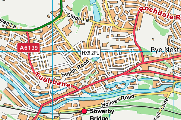 HX6 2PL map - OS VectorMap District (Ordnance Survey)