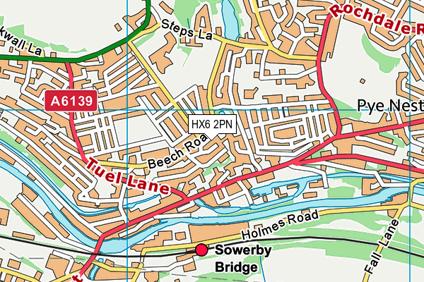 HX6 2PN map - OS VectorMap District (Ordnance Survey)