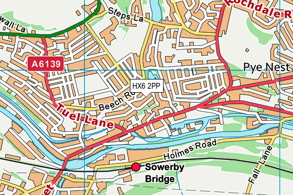 HX6 2PP map - OS VectorMap District (Ordnance Survey)