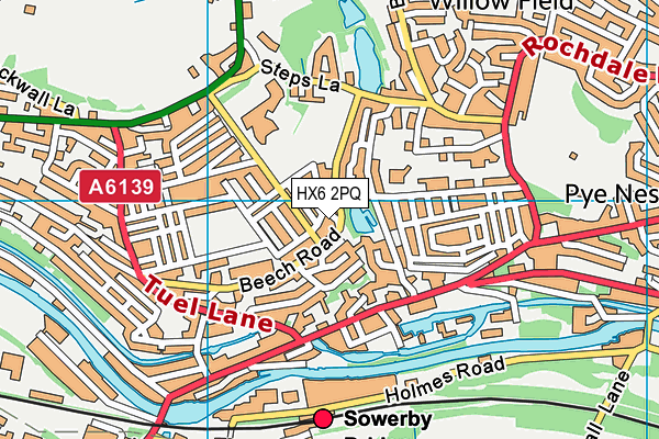 HX6 2PQ map - OS VectorMap District (Ordnance Survey)