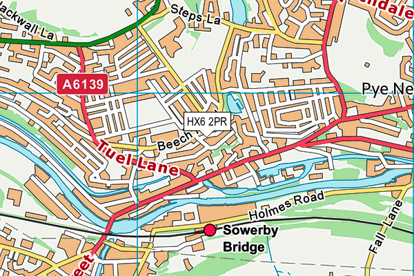 HX6 2PR map - OS VectorMap District (Ordnance Survey)