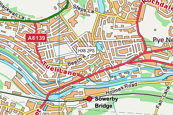 HX6 2PS map - OS VectorMap District (Ordnance Survey)
