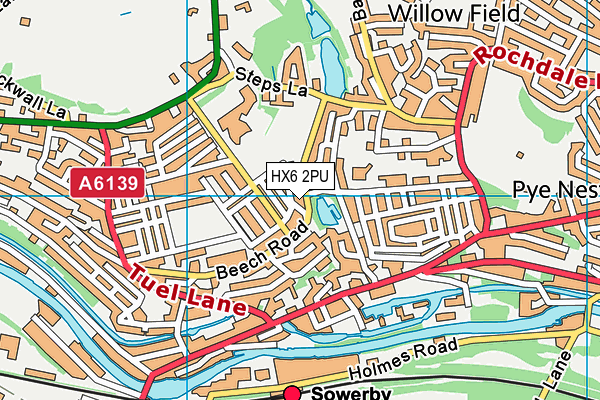 HX6 2PU map - OS VectorMap District (Ordnance Survey)