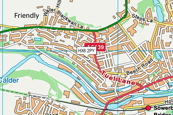 HX6 2PY map - OS VectorMap District (Ordnance Survey)