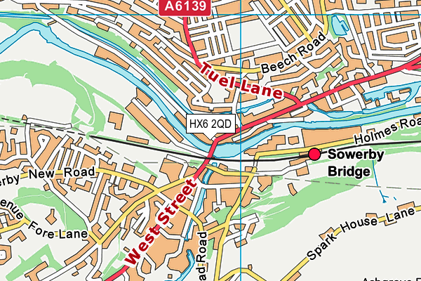 HX6 2QD map - OS VectorMap District (Ordnance Survey)