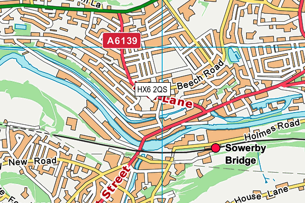 HX6 2QS map - OS VectorMap District (Ordnance Survey)