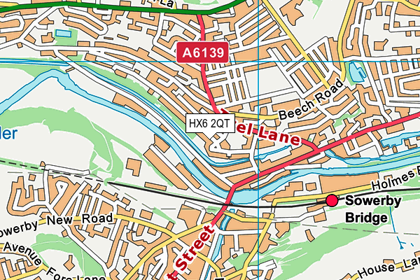 HX6 2QT map - OS VectorMap District (Ordnance Survey)