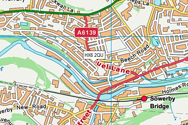 HX6 2QU map - OS VectorMap District (Ordnance Survey)