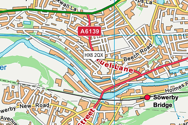 HX6 2QX map - OS VectorMap District (Ordnance Survey)