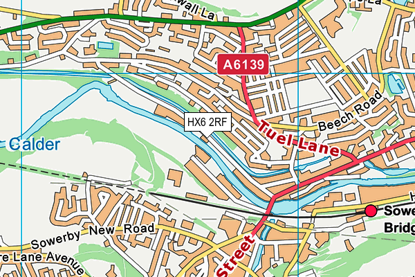 HX6 2RF map - OS VectorMap District (Ordnance Survey)