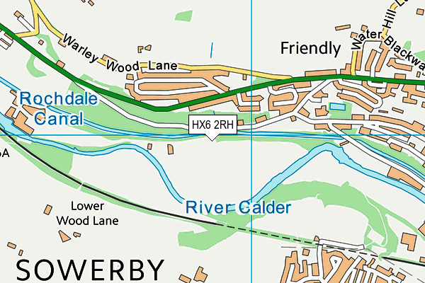 HX6 2RH map - OS VectorMap District (Ordnance Survey)