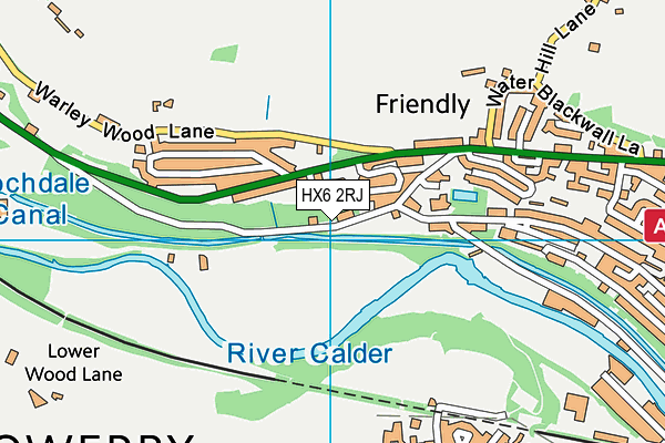 HX6 2RJ map - OS VectorMap District (Ordnance Survey)