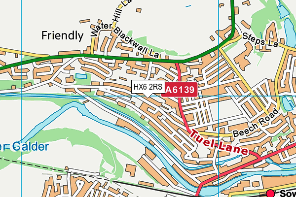 HX6 2RS map - OS VectorMap District (Ordnance Survey)