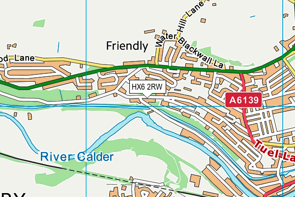 HX6 2RW map - OS VectorMap District (Ordnance Survey)