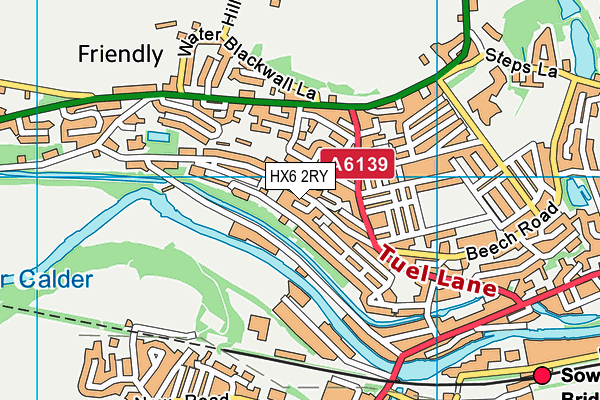 HX6 2RY map - OS VectorMap District (Ordnance Survey)