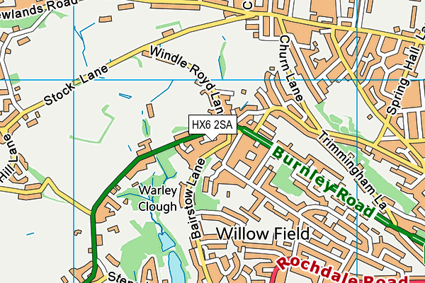 HX6 2SA map - OS VectorMap District (Ordnance Survey)