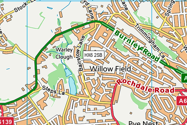 HX6 2SB map - OS VectorMap District (Ordnance Survey)