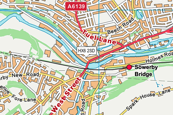 HX6 2SD map - OS VectorMap District (Ordnance Survey)