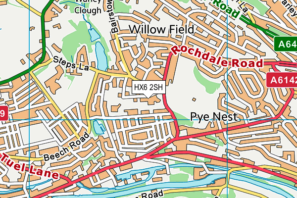 HX6 2SH map - OS VectorMap District (Ordnance Survey)