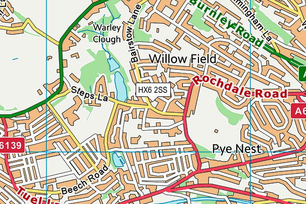 HX6 2SS map - OS VectorMap District (Ordnance Survey)