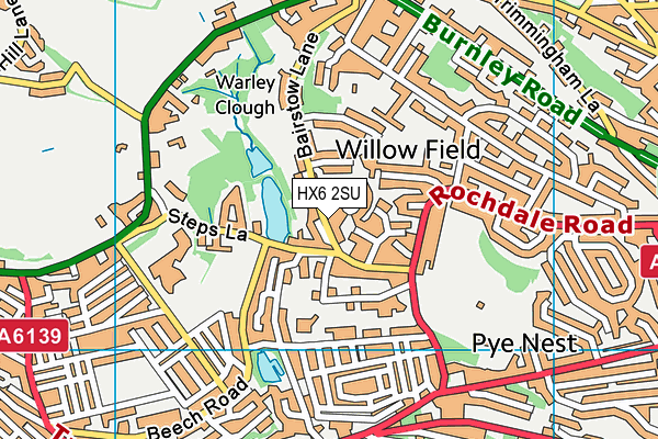 HX6 2SU map - OS VectorMap District (Ordnance Survey)