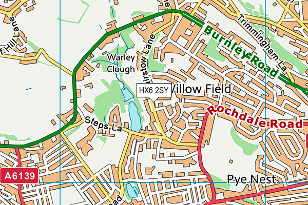 HX6 2SY map - OS VectorMap District (Ordnance Survey)