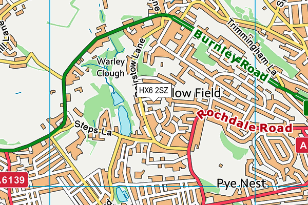 HX6 2SZ map - OS VectorMap District (Ordnance Survey)