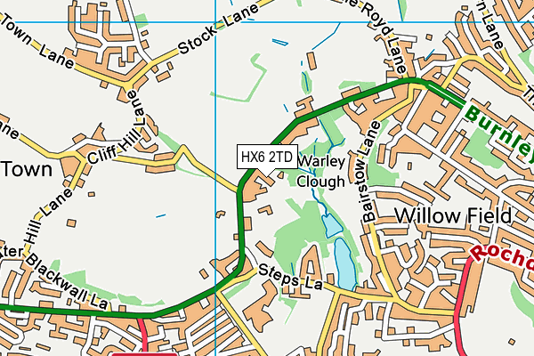 HX6 2TD map - OS VectorMap District (Ordnance Survey)