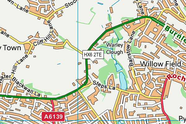 HX6 2TE map - OS VectorMap District (Ordnance Survey)