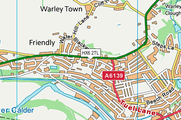 HX6 2TL map - OS VectorMap District (Ordnance Survey)