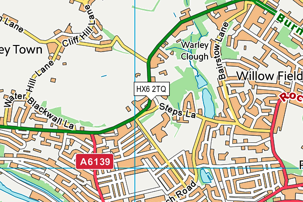 HX6 2TQ map - OS VectorMap District (Ordnance Survey)