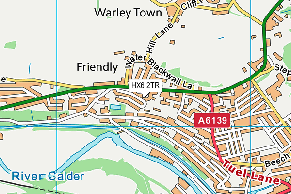 HX6 2TR map - OS VectorMap District (Ordnance Survey)