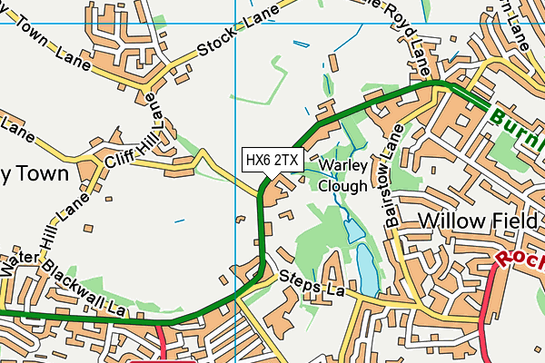 HX6 2TX map - OS VectorMap District (Ordnance Survey)