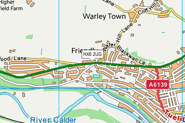 HX6 2UG map - OS VectorMap District (Ordnance Survey)