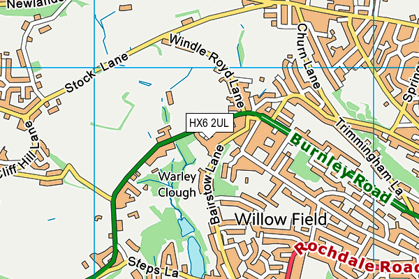 HX6 2UL map - OS VectorMap District (Ordnance Survey)