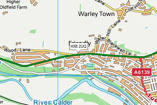 HX6 2UQ map - OS VectorMap District (Ordnance Survey)